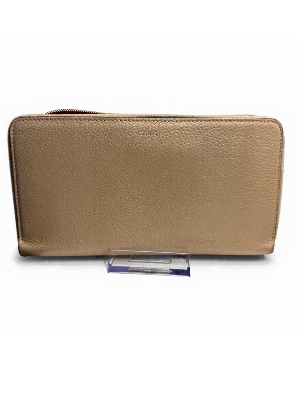 Authentic Celine Grained Calfskin Zip-Around Large Wallet